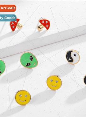 insSS2023 Fashion Popular Oil Drip Enamel Stud Earrings Wome