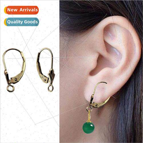 New pure K gold earrings not set diy semi-finished small acc