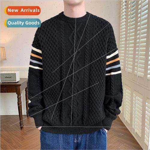 Twist sweater men fall winter  tide thickened warm bottoming
