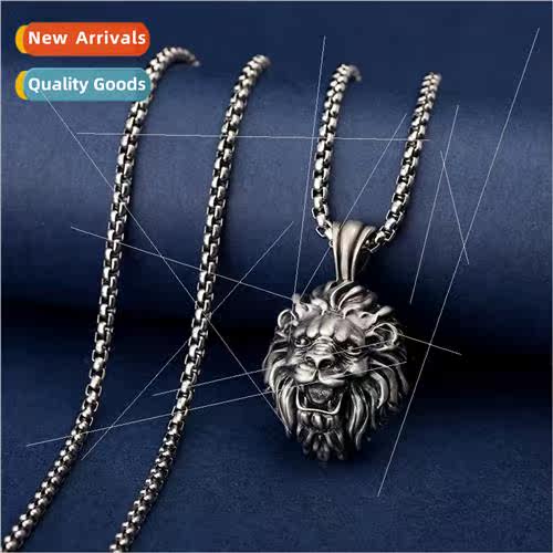 Europe stainless steel lion pendant vintage men hip-hop pend