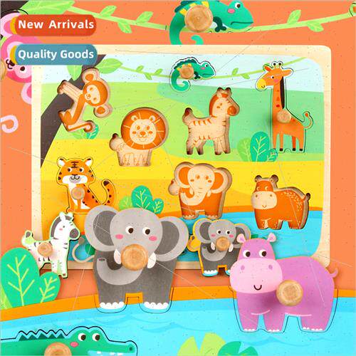 hand grasps board puzzle wooden early education educational