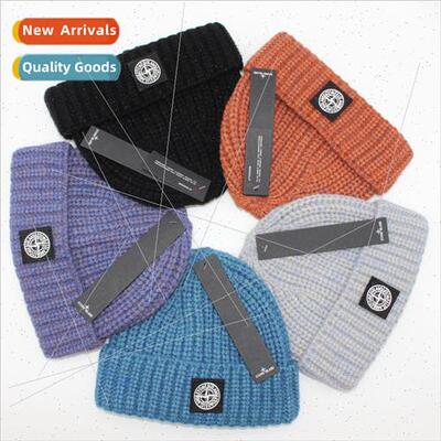 Stone folded thick line knted cap Japanese lerature whout br