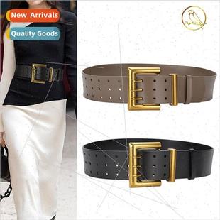 belt extra waist rows sea coat buckle Europe Three wide