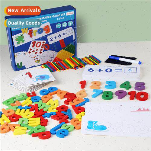 Wooden number spelling words 2 in 1 teaching aids children a