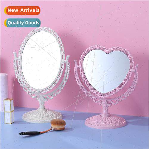 double-sided makeup mirror retro desktop round tabletop simp