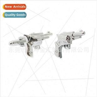 3D Revolver Cufflinks French Shirt Dress Accessories
