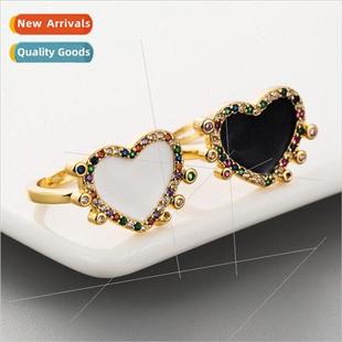 couple ring fashion creative gold plated ring colorful pers