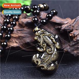 leaves men Mexican wom pendant obsidian luck Natural brave