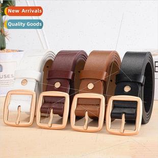 New square buckle men women belts Korea simple versatile bel