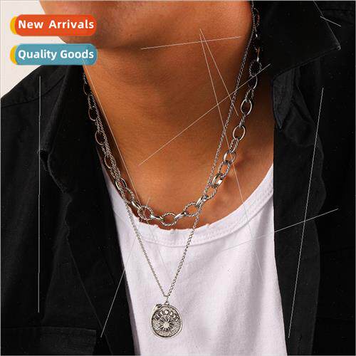 Europe personalized creative men double layer sun moon eclip