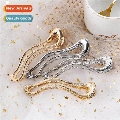 Korea metal grab clip number hollow duckbill clip back head