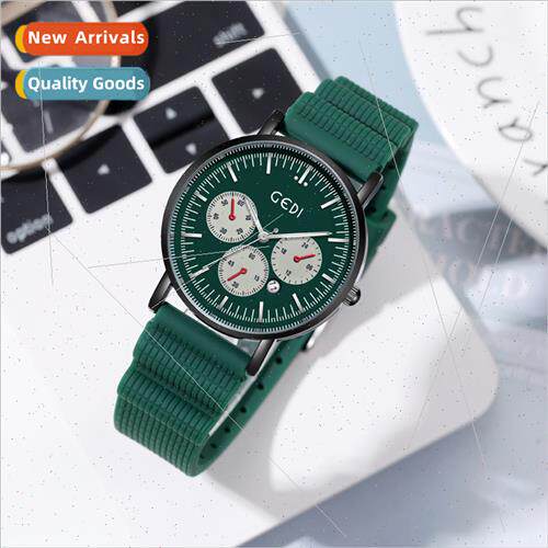 Sports silicone watch high value three eyes quartz watch cre