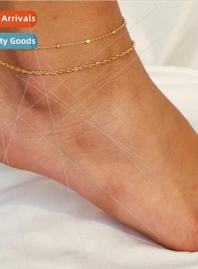 Korea ins niche fashion bohemian female hundred anklet simpl