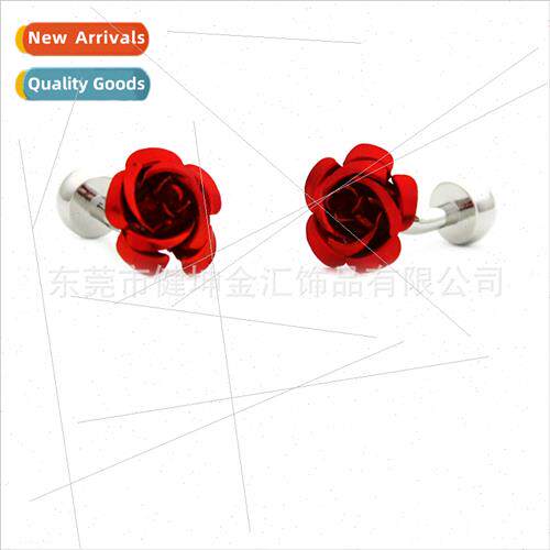 Colorful Rose Fashion Men Cufflinks French Shirt Cufflinks B