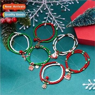 bracelet drip rice new bead Claus Christmas Santa Europe oil