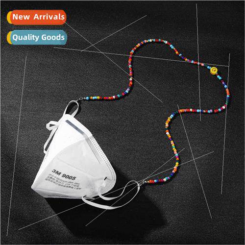 Europe Rice Beads Smiley Mask Rope Hanging Neck Glasses Chai