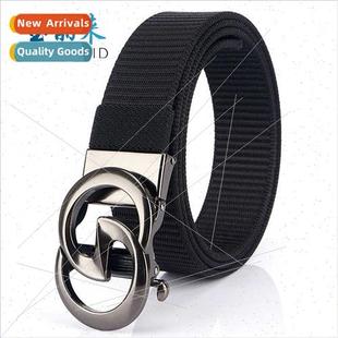 canvas belt buckle casu automatic fashion youth Double men