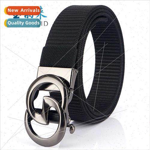 Double G fashion canvas belt men youth automatic buckle casu