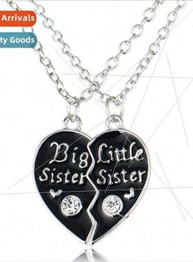 Europe  Friends Necklace Peach Heart Diamonds Black sters Pe