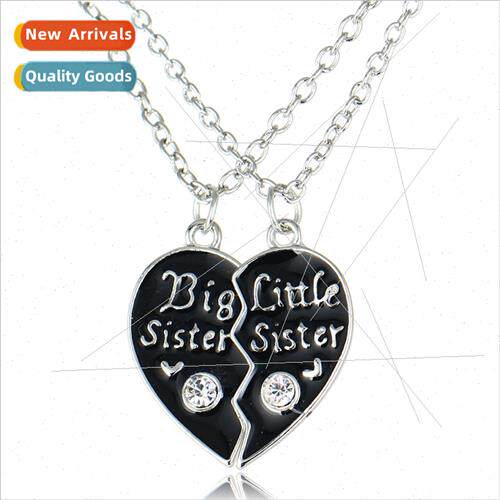 Europe  Friends Necklace Peach Heart Diamonds Black sters Pe
