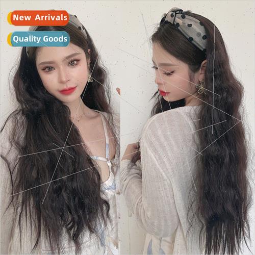 Lazy hair band wig female half head cover u-shaped wool curl