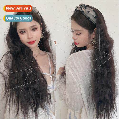 Lazy hair band wig female half head cover u-shaped wool curl