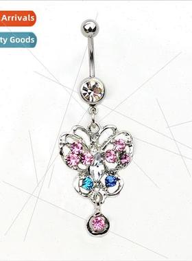 Piercing jewelry alloy diamonds eco-friendly butterfly navel