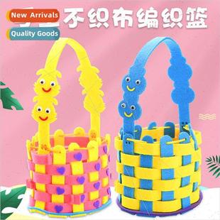 DIY Kindergarten fabric woven baske handmade