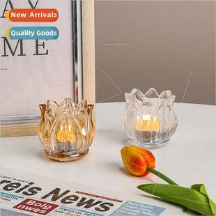 candle holders tea Tulip desktop glass wax decorativ flowers