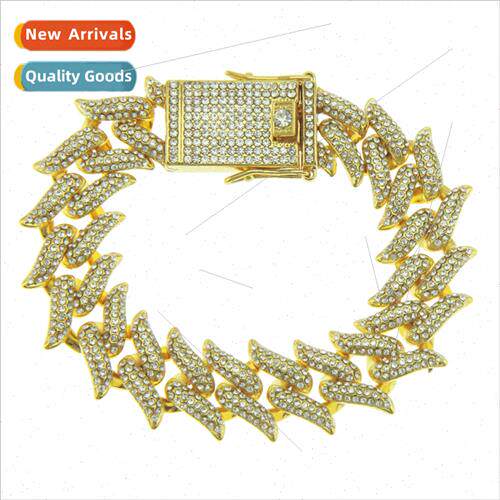 Europe new men diamonds thorns short thorns Cuban bracelet d