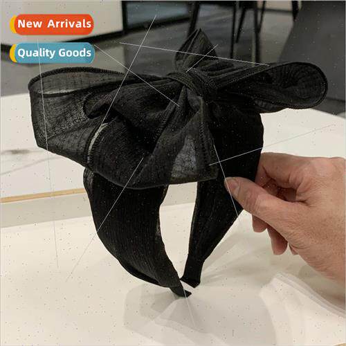Senior sense bow hair band female black hair card retro hair