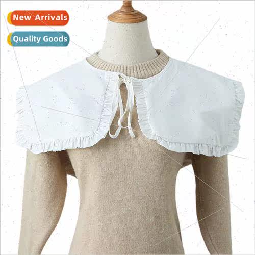 Cotton shawl fall winter Korean retro ruffled false collar M