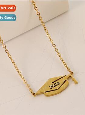 Bachelor Cap Digal Year Stainless Steel Gold mple 2023 Gradu