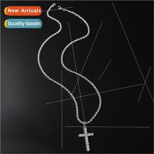 Diamond Cross Set Hip Jewelry Hop Necklace Europe Pendant