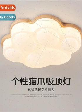 Scandinavian log wind children room ceiling lamp Japanese si