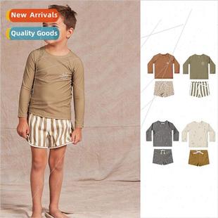 Childrens swimsuits boys long-sleeved split swimsuit childre