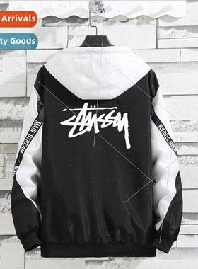 Colorblocking jacket men spring autumn casual wide hundreds