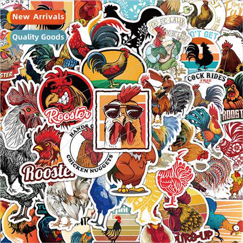 50 Rooster Stickers Cartoon Fighting Rooster Big Rooster Dec