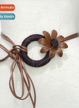 Women cowhide leather belt fine waist chain Europe new cowhi