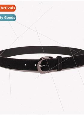 Deerskin suede leopard print simple  women versatile pin buc