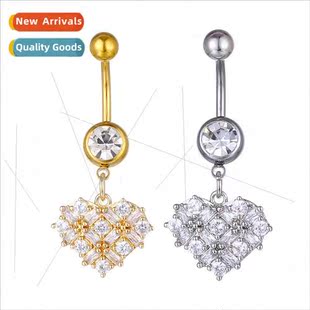 high zirconia belly Europe studs shaped button women heart