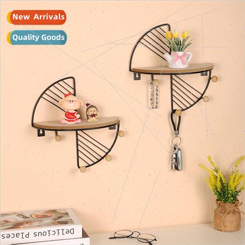 Scandinavian iron fan-shaped storage shelf home living room