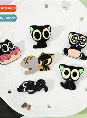 Cartoon black cat flowers series cute cute fashion creative