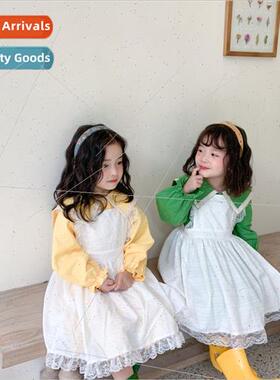 Childrens Korea 2021 Spring New Retro Maid Dress Lolita Yank