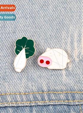 Korean fashion creative pig arch cabbage badge fun vulgar ca