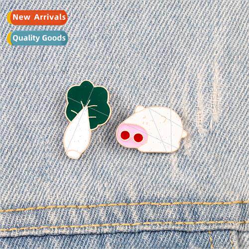 Korean fashion creative pig arch cabbage badge fun vulgar ca