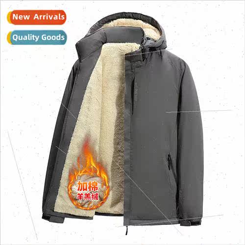 2023 new cotton clothing men winter lambswool padded warm ou