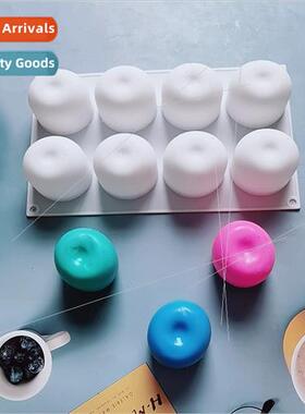 8-link Apple 649 licone Mould Mousse Cake Pudding Dessert Mo