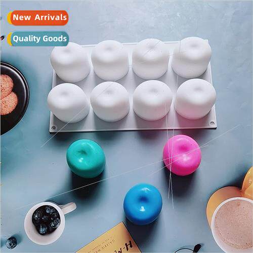 8-link Apple 649 licone Mould Mousse Cake Pudding Dessert Mo