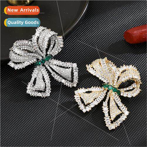 Europe bow brooch female new corsage su coat pin high-grade